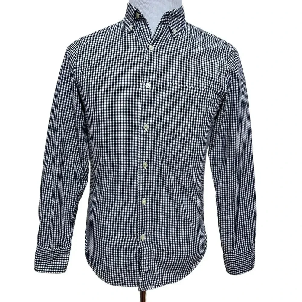 J. Crew Vintage Slim Fit Gingham Button Down Shirt Men XS